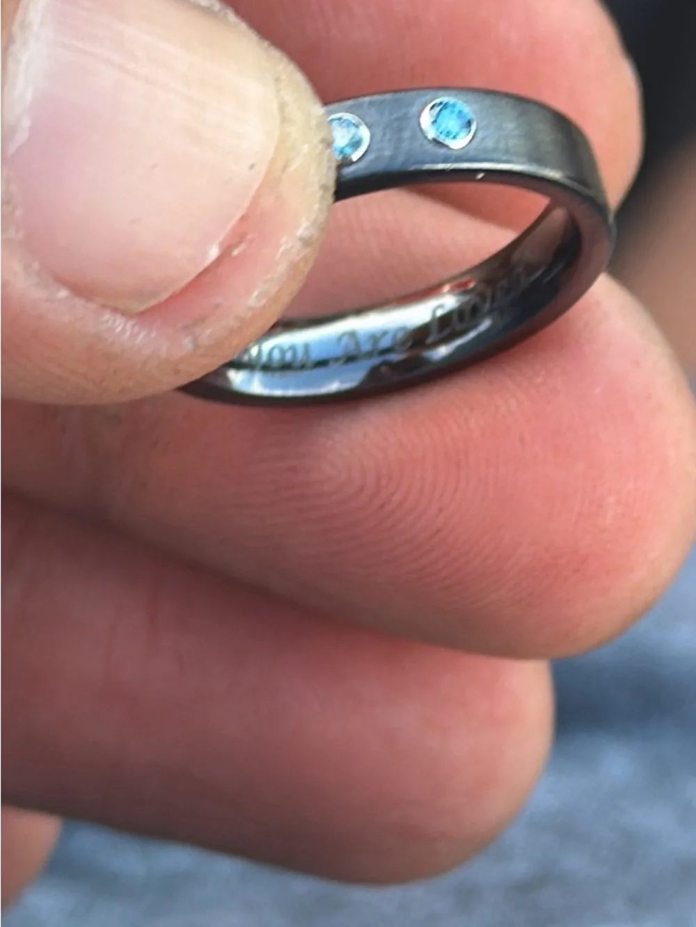 Revolution Black Ring with Tiny Stud Accents